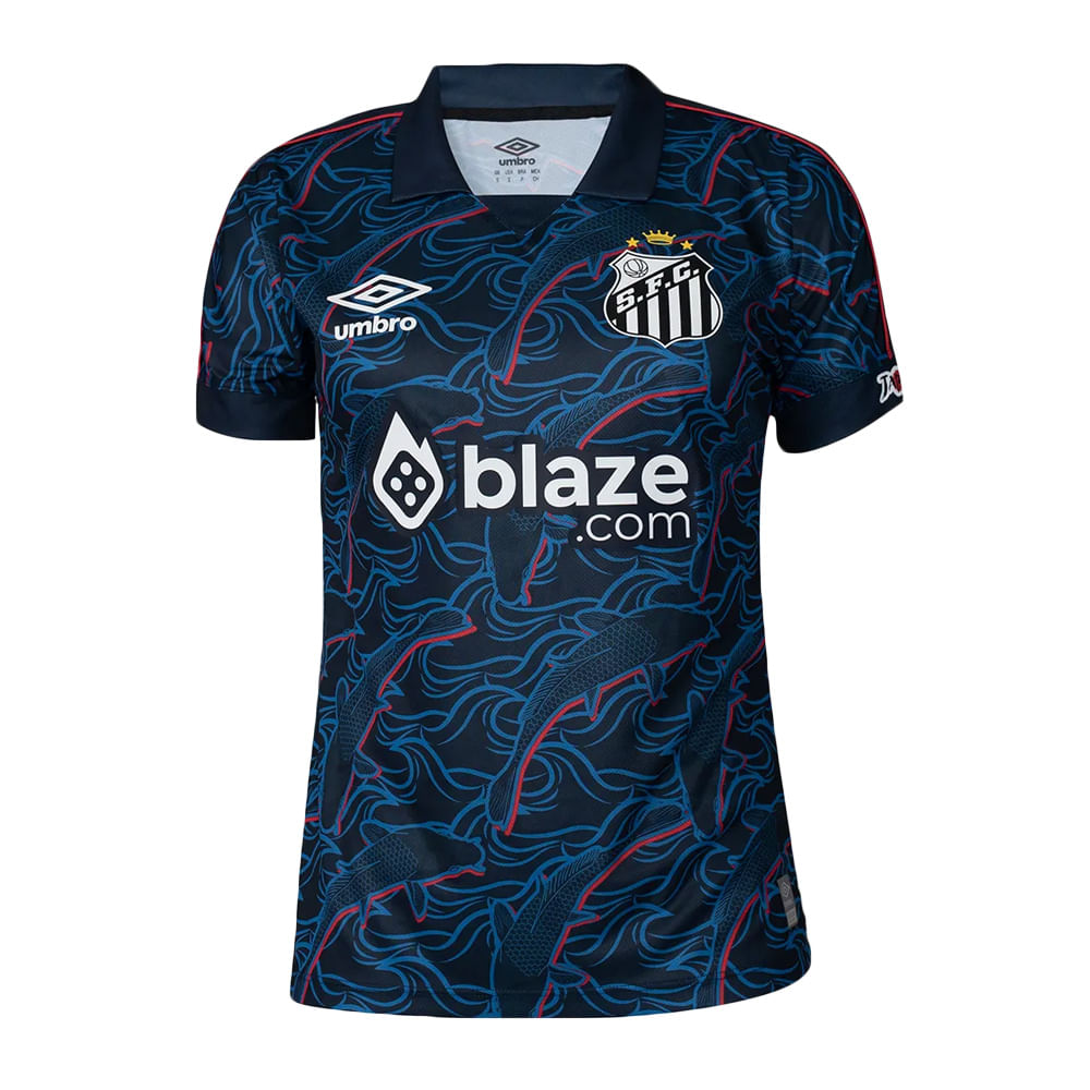 Camisa Umbro Santos Oficial 3 2023 Feminina - Atleta - A Esportiva