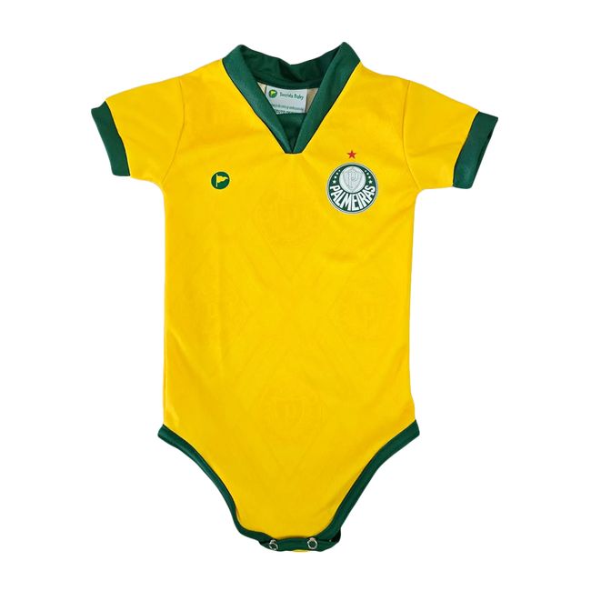 BODY TORCIDA BABY PALMEIRAS PREMIUM CAMISA 3 INFANTIL - AMARELO P