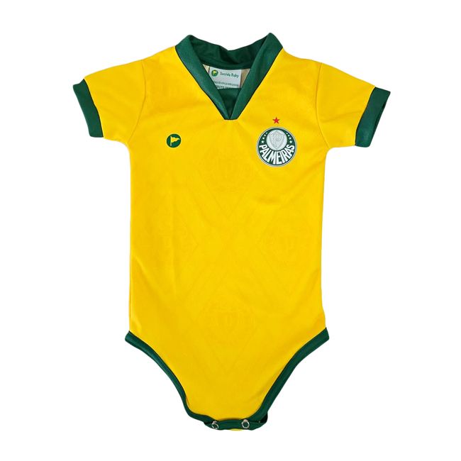 BODY TORCIDA BABY PALMEIRAS PREMIUM CAMISA 3 INFANTIL - AMARELO 01
