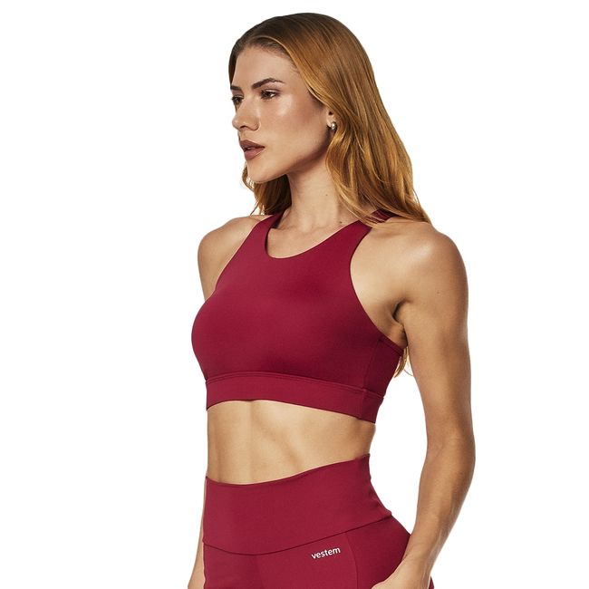 TOP VESTEM ALTA SUSTENTAÇÃO MAX FEMININO - VERMELHO P