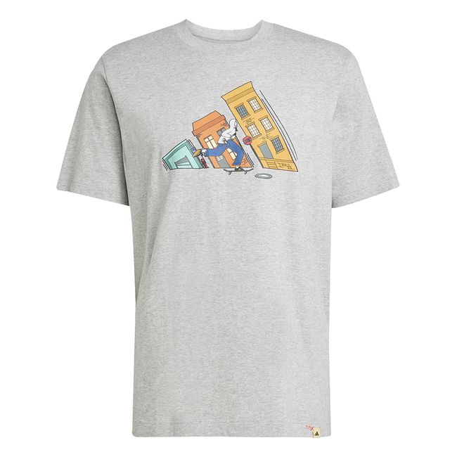CAMISETA ADIDAS ESTAMPADA SKATE MASCULINA - CINZA M