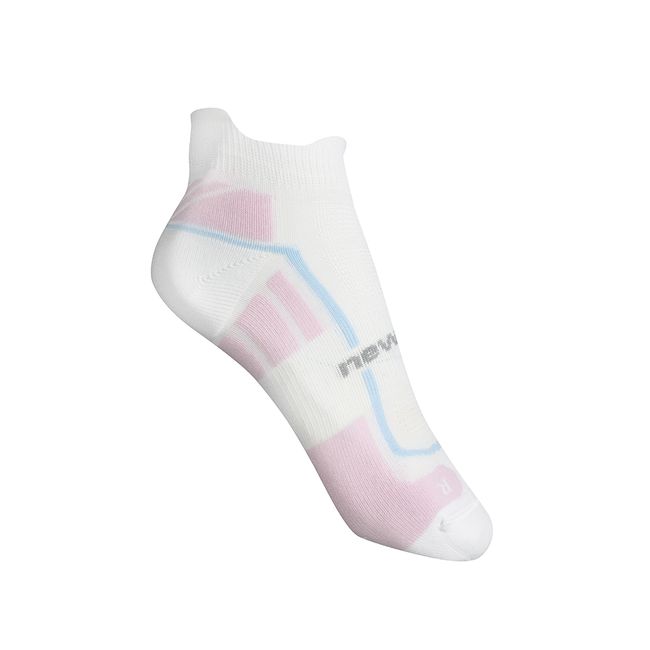 MEIA NEW BALANCE PERFORMANCE INVISÍVEL 3º CALCANHAR - BCO/ROSA M