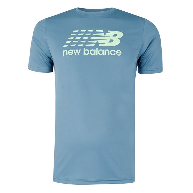 CAMISETA NEW BALANCE MULTI COLOR PERFORMANCE MASCULINA - AZUL/VDE P