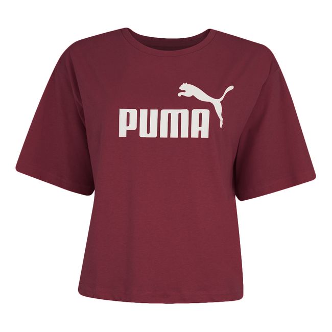 CAMISETA CROPPED PUMA ESS NO1 LOGO RELAXED FEMININA - BORDO M