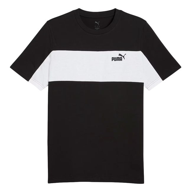 CAMISETA PUMA ESS BLOCK MASCULINA - PTO/BCO M