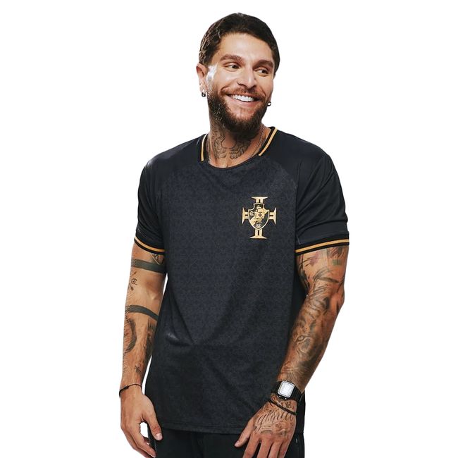 CAMISETA BRAZILINE VASCO BENCH MASCULINA - PRETO M