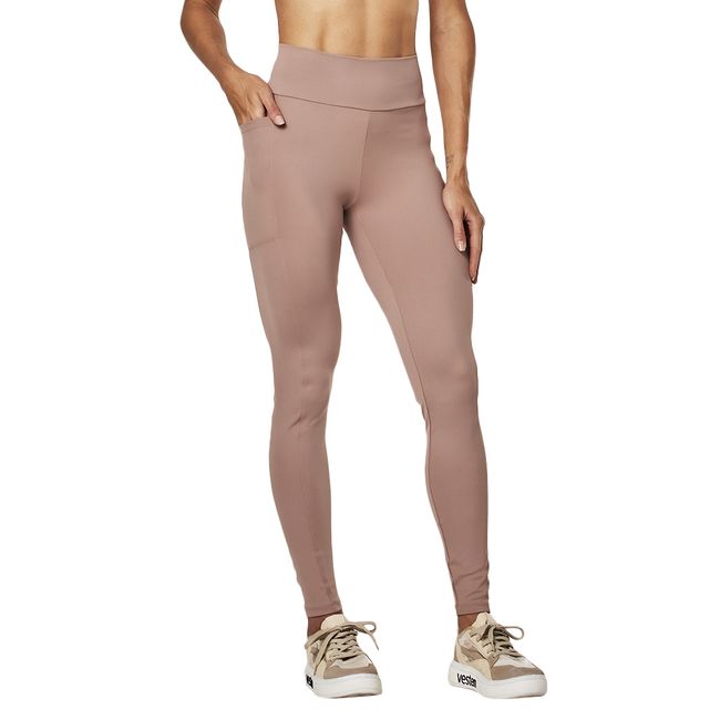CALÇA LEGGING VESTEM COM BOLSO FEMININA - MARROM P