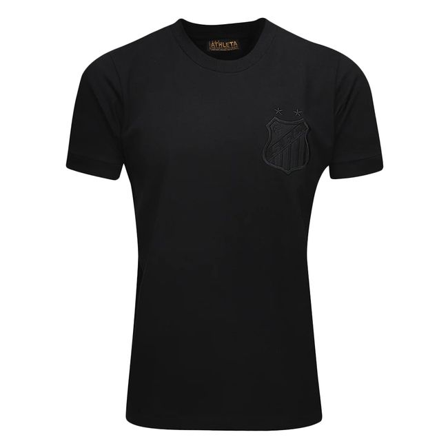 CAMISETA ATHLETA SANTOS MONOCROMÁTICA MASCULINA - PRETO P