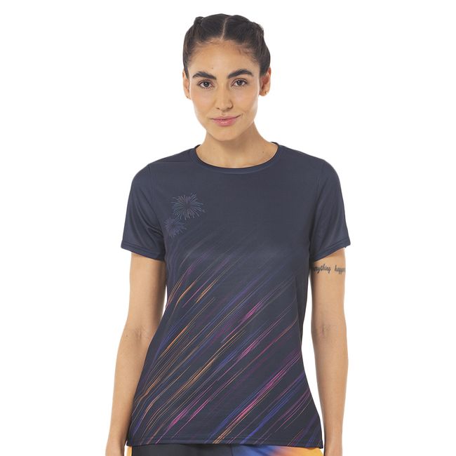CAMISETA MIZUNO CORE GRAPHIC FEMININA - MAR/ROSA P