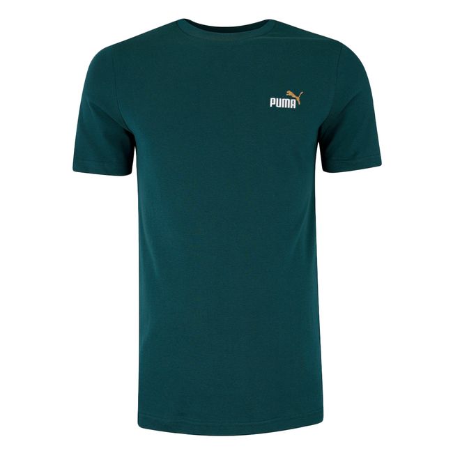 CAMISETA PUMA ESS 2 COLOR SMALL NO. 1 MASCULINA - VERDE GG