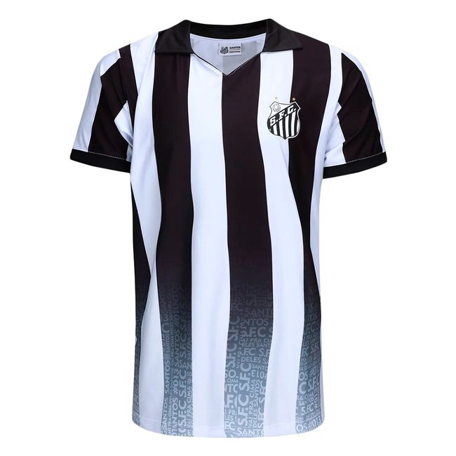 CAMISA POLO SURF CENTER SANTOS SUBLIMADA MASCULINA - BCO/PTO M