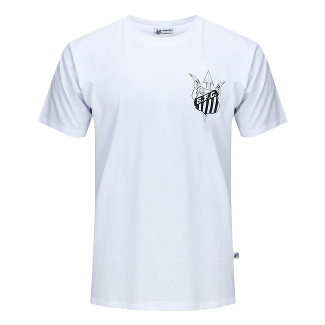 CAMISETA SURF CENTER SANTOS CLASSIC MASCULINA - BRANCO M
