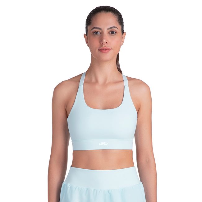 TOP OLYMPIKUS CORRE MÉDIO IMPACTO FEMININO - AZUL CLARO G