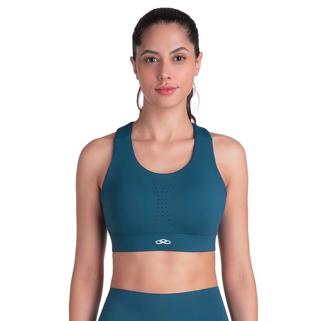 TOP OLYMPIKUS CORRE ALTO IMPACTO FEMININO - AZUL PETROLEO G