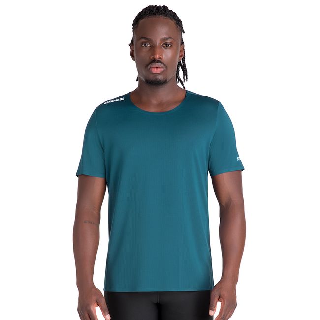 CAMISETA OLYMPIKUS CORRE MASCULINA - AZUL PETROLEO P