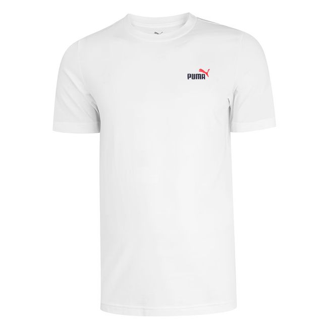 CAMISETA PUMA ESS 2 COLOR SMALL NO. 1 MASCULINA - BCO/PTO P