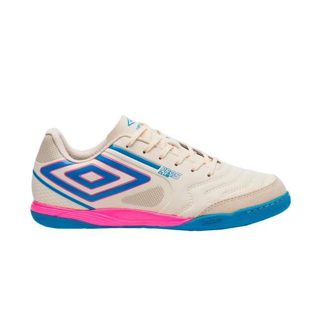 TÊNIS FUTSAL UMBRO PRO 5 BUMP CLUB MASCULINO - BCO/ROSA  38