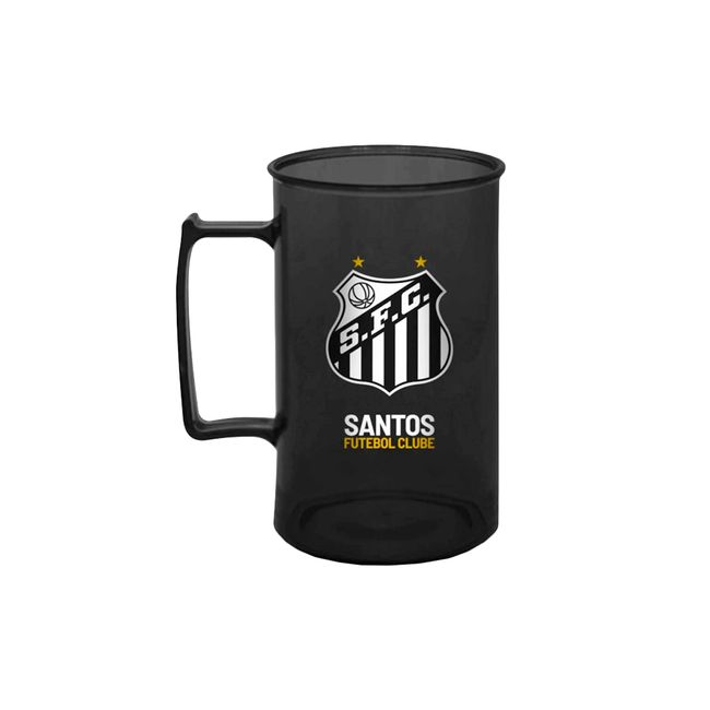 CANECA BRASFOOT SANTOS ACRÍLICA - 400 ML - PRETO UN