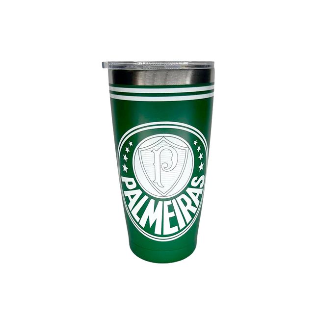 COPO TÉRMICO ALLMIX PALMEIRAS COM TAMPA - 550 ML - VERDE UN