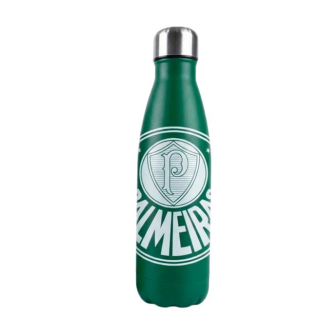 GARRAFA TÉRMICA ALLMIX PALMEIRAS ESCUDO - 500 ML - VERDE UN