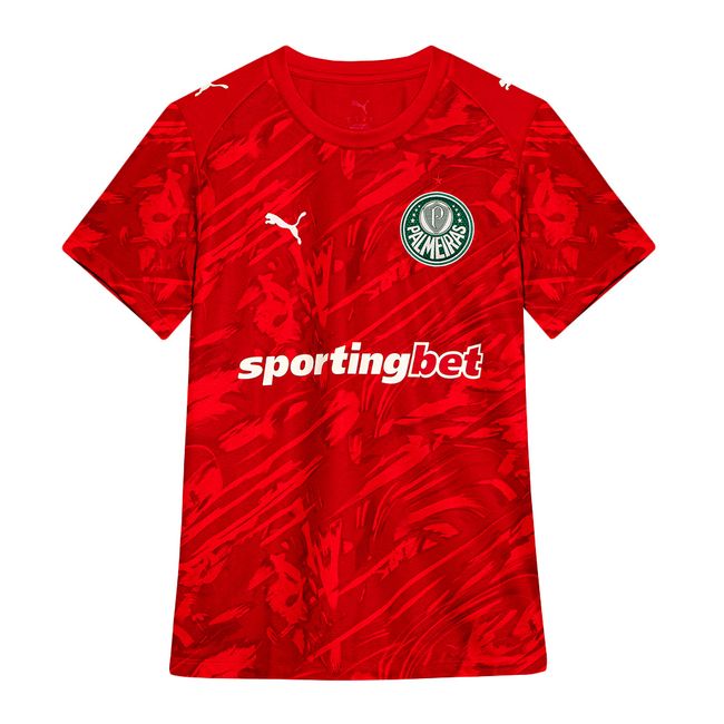 CAMISA DE GOLEIRO PUMA PALMEIRAS I 2026 FEMININA - TORCEDORA - VERMELHO M
