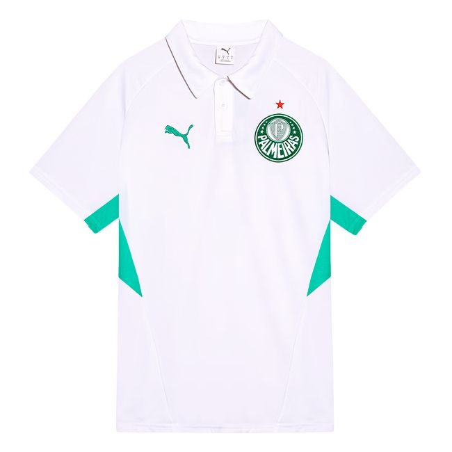 CAMISA POLO PUMA PALMEIRAS EVOSTRIPE 2026 MASCULINA - BRANCO P