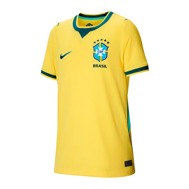 CAMISA NIKE BRASIL I 2026 JUVENIL - TORCEDOR PRO - AMARELO P