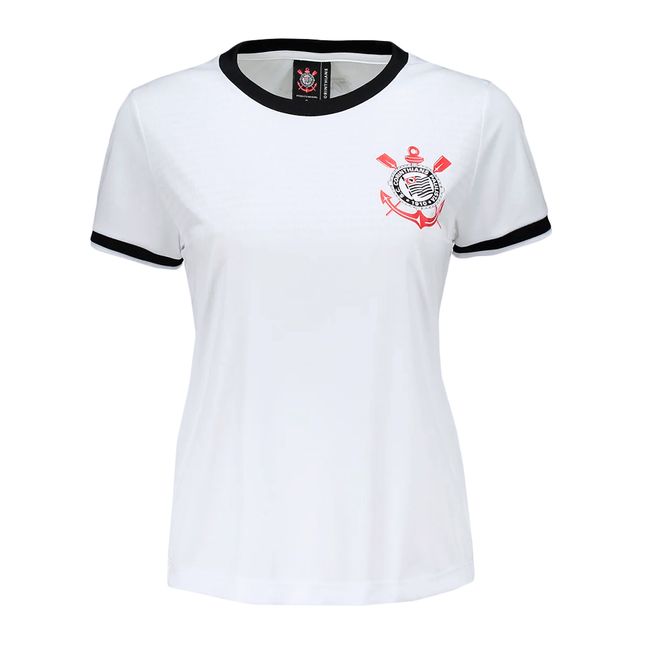 CAMISETA BRAZILINE CORINTHIANS LUMINA FEMININA - BRANCO P