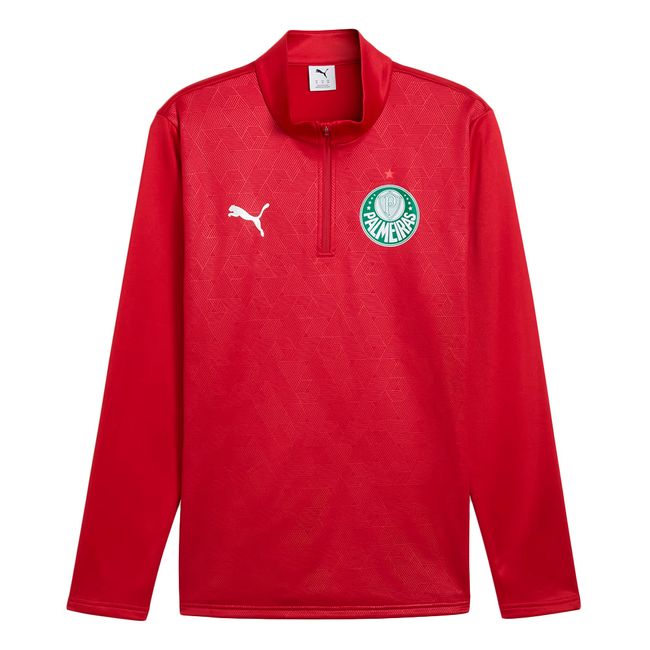 BLUSA DE TREINO PUMA PALMEIRAS WARM SE MASCULINA - VERMELHO M