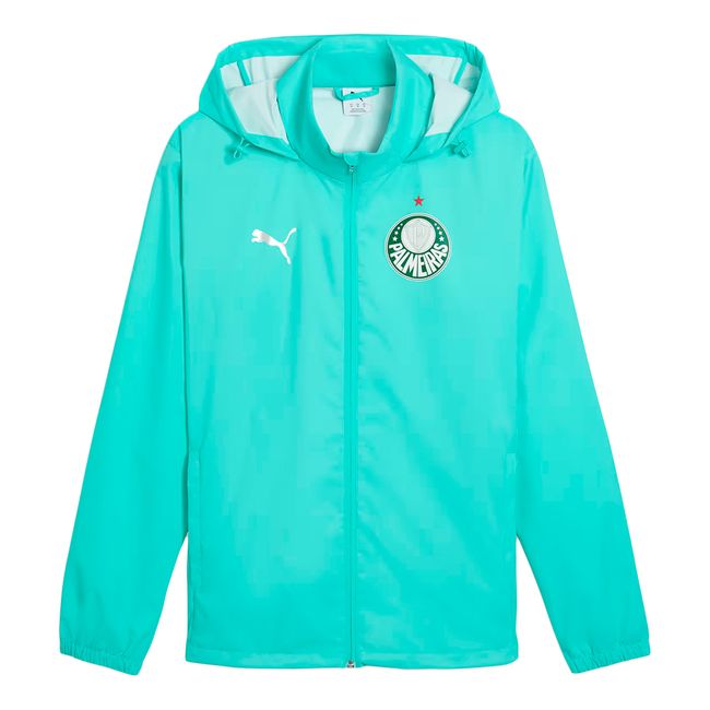 JAQUETA PUMA PALMEIRAS ALL-WEATHER MASCULINA - VERDE AGUA GG