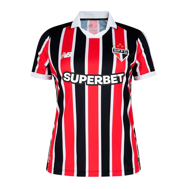 CAMISA NEW BALANCE SÃO PAULO F.C II 2026 FEMININA - TORCEDOR - VERM/PTO P