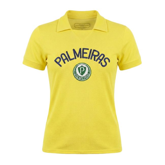CAMISA POLO BETEL PALMEIRAS RETRÔ BRASIL FEMININA - AMARELO M
