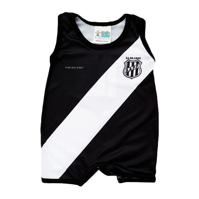 MACACÃO TORCIDA BABY PONTE PRETA SUBLIMADO INFANTIL - PTO/BCO M