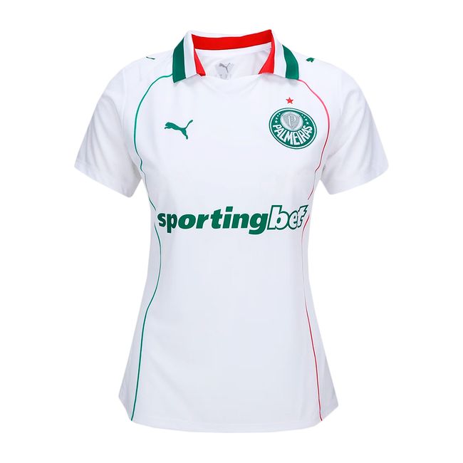 CAMISA PUMA PALMEIRAS II 2026 FEMININA - TORCEDORA - BCO/VDE GG