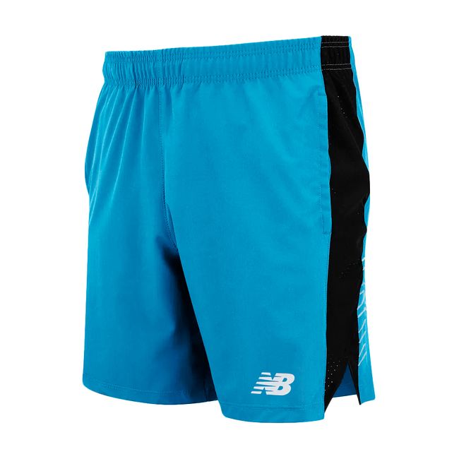 BERMUDA NEW BALANCE TENACITY LOGO 7 MASCULINA - AZUL/PTO M