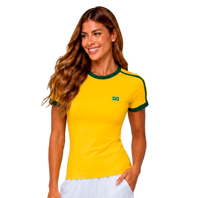 CAMISETA VESTEM BRASIL COPA FEMININA - AMARELO P