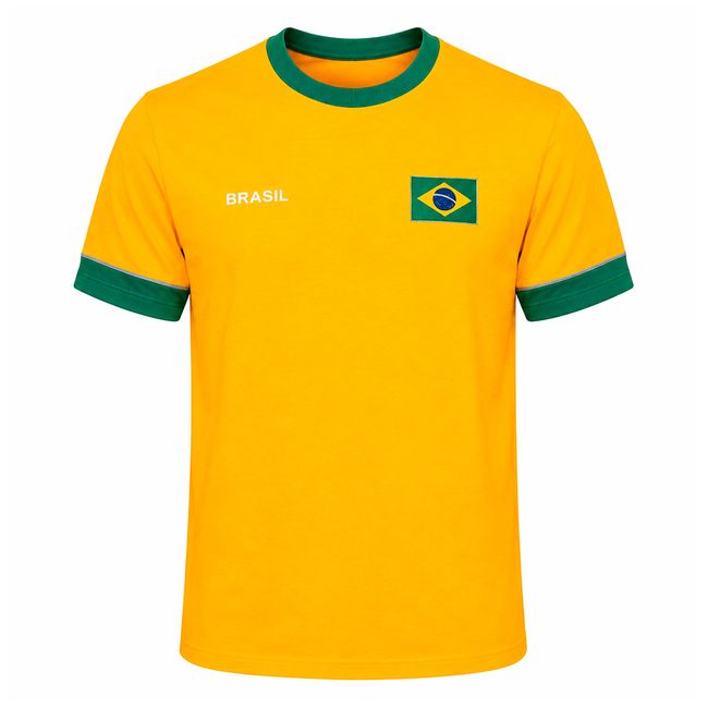 CAMISETA BRAZILINE BRASIL SAGA MASCULINA - AMARELO P