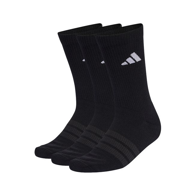 MEIA ADIDAS CUSHIONED SPORTSWEAR CREW - 3 PARES - PRETO M