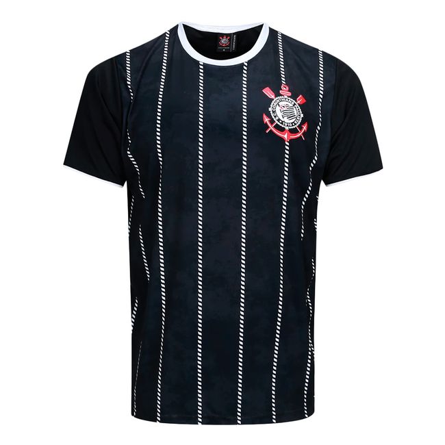 CAMISETA BRAZILINE CORINTHIANS CORINTO MASCULINA - PRETO P