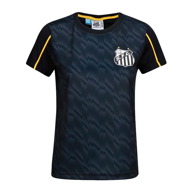 CAMISETA BRAZILINE SANTOS SOMAR FEMININA - PRETO P