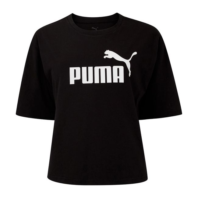 CAMISETA CROPPED PUMA ESS NO1 LOGO RELAXED FEMININA - PRETO G
