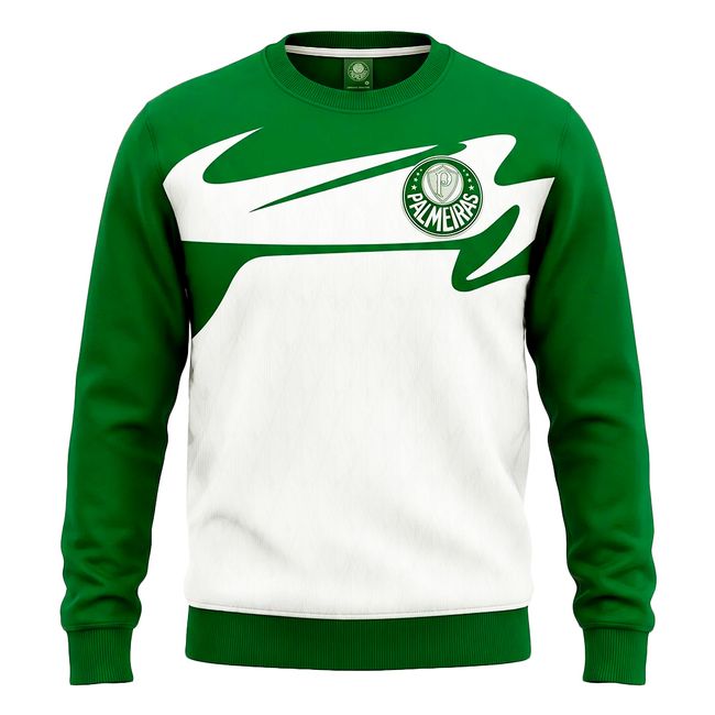 BLUSA DE MOLETOM BETEL PALMEIRAS RETRÔ 1996 MASCULINA - VDE/BCO M