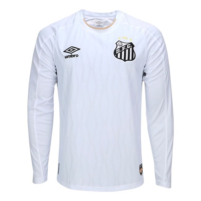 CAMISA UMBRO SANTOS OFICIAL 1 2026 MASCULINA - TORCEDOR ML - BRANCO P