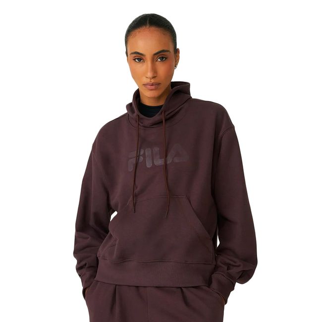 BLUSA DE MOLETOM FILA COMFORT LETTER III FEMININA - MARROM P