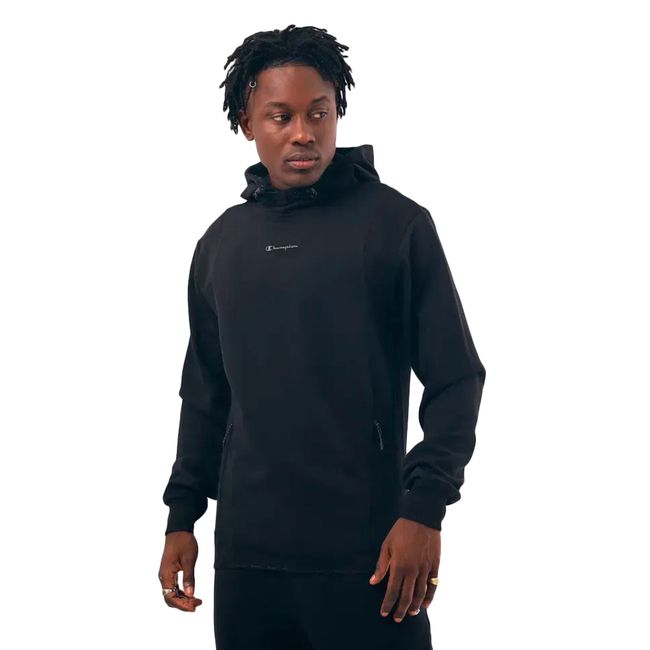 BLUSA DE MOLETOM CHAMPION TECH MINI SCRIPT LOGO MASCULINA - PRETO P