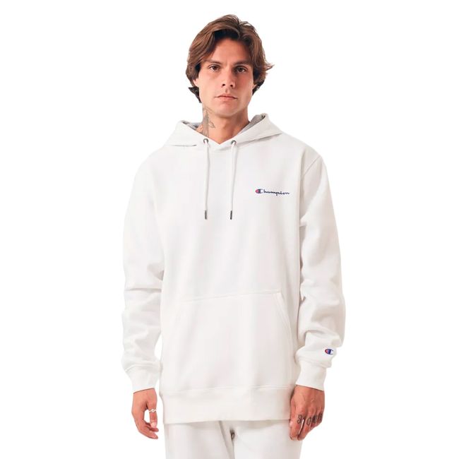 BLUSA DE MOLETOM CHAMPION ATHLETIC MINI SCRIPT MASCULINA - OFF WHITE  P
